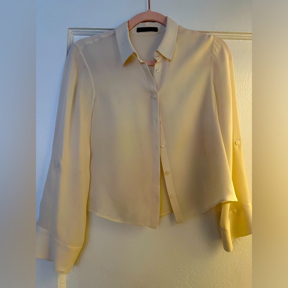 Alice and Olivia cropped open backed silk blouse - Picture 1 of 3